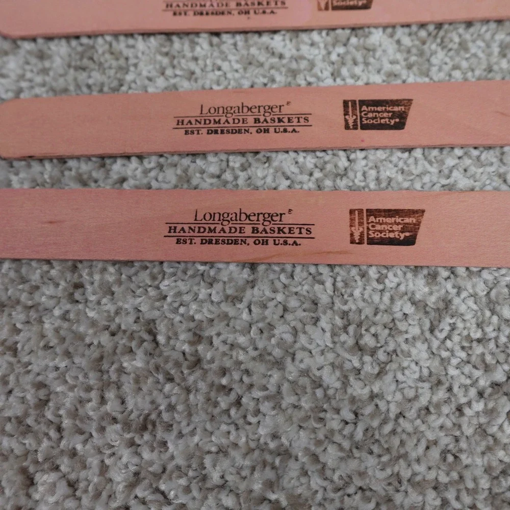 Longaberger American Cancer Society Horizon of Hope Pink Basket Splints Set of 9